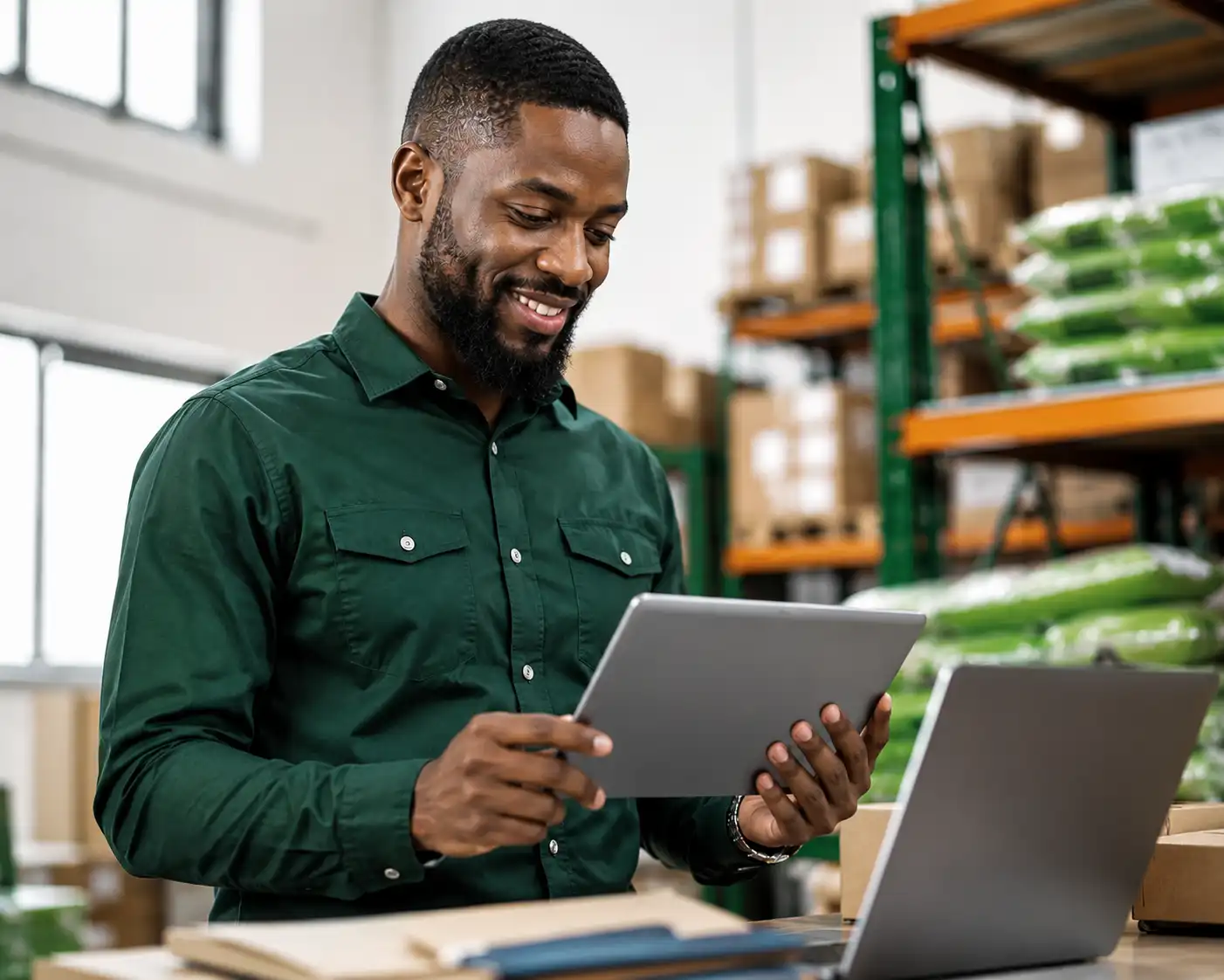 Nigerian business owner using Creavex ERP